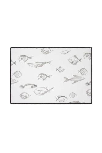 Coincasa βαμβακερό σουπλά με graphic fish pattern 50 x 35 cm - 007358283 Λευκό